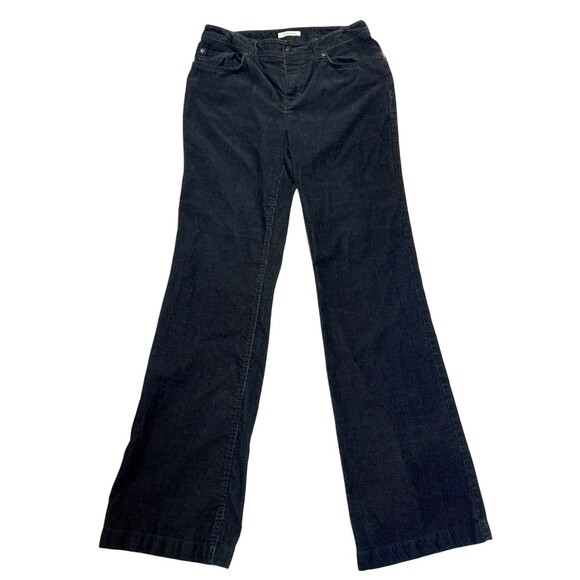 Jones New York Sport Trousers 4 Black Corduroy Stretch Mid Rise Bootcut Classic - Picture 1 of 9